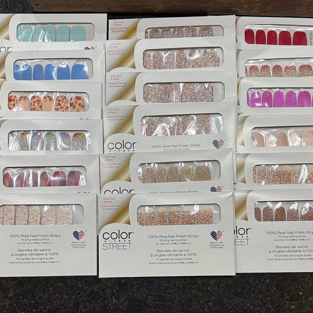 Color Street Red and White Glitter Nail Strips